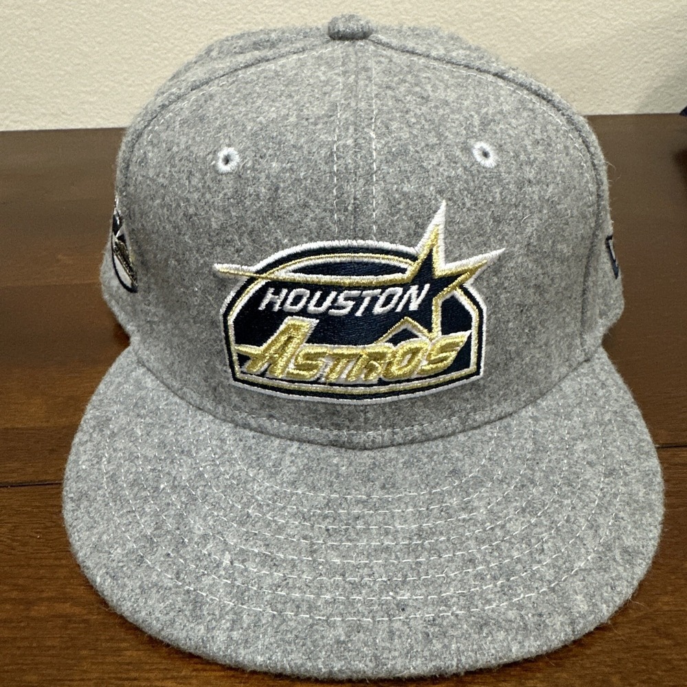 NEW ERA 59FIFTY 5950 FITTED HAT HOUSTON ASTROS CAP SIZE 7-1/4 WOOL SIDE PATCH